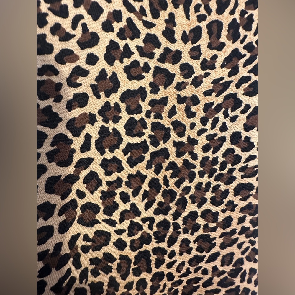 Leopard-print Turtleneck J crew size small 100% c… - image 5